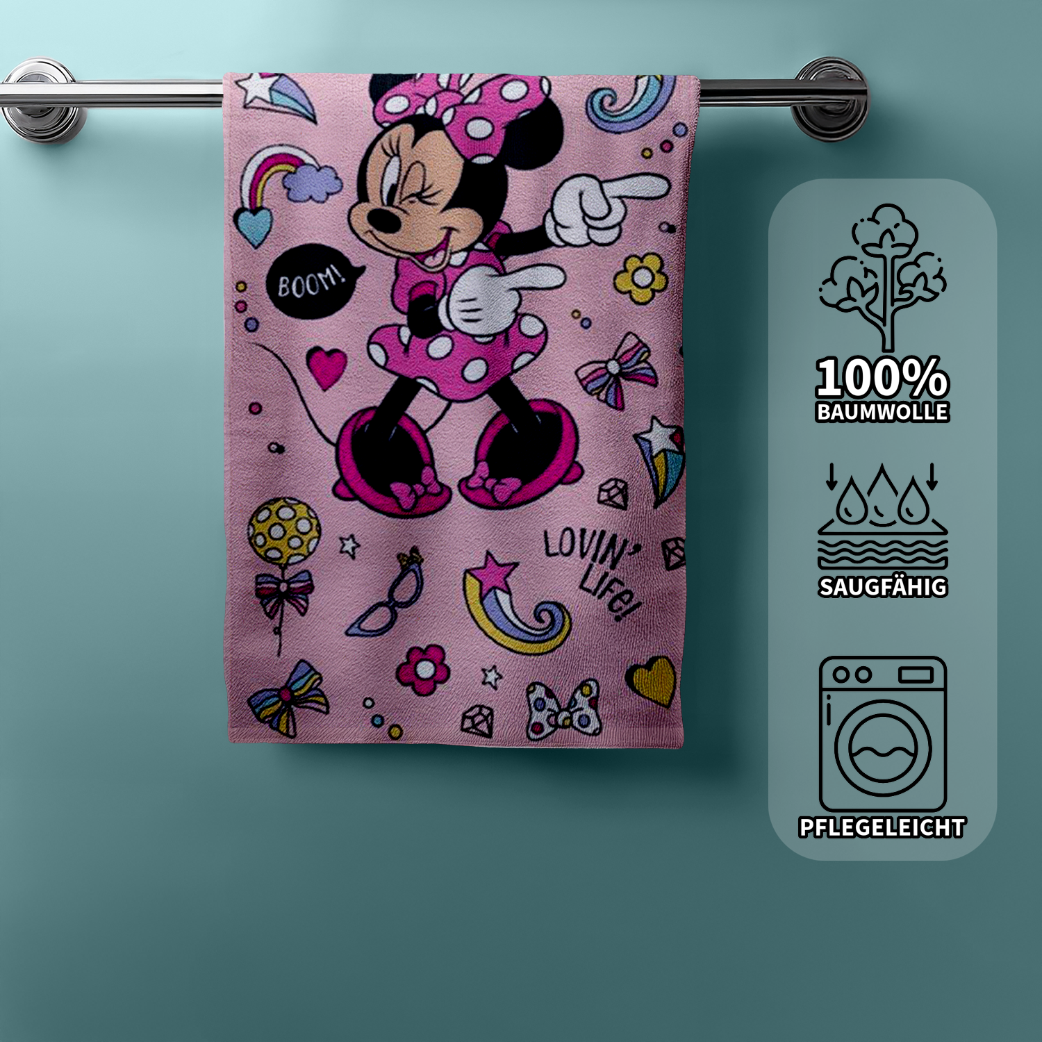 Disney Minnie Mouse Duschtuch Strandtuch Badetuch  70 x 140 cm