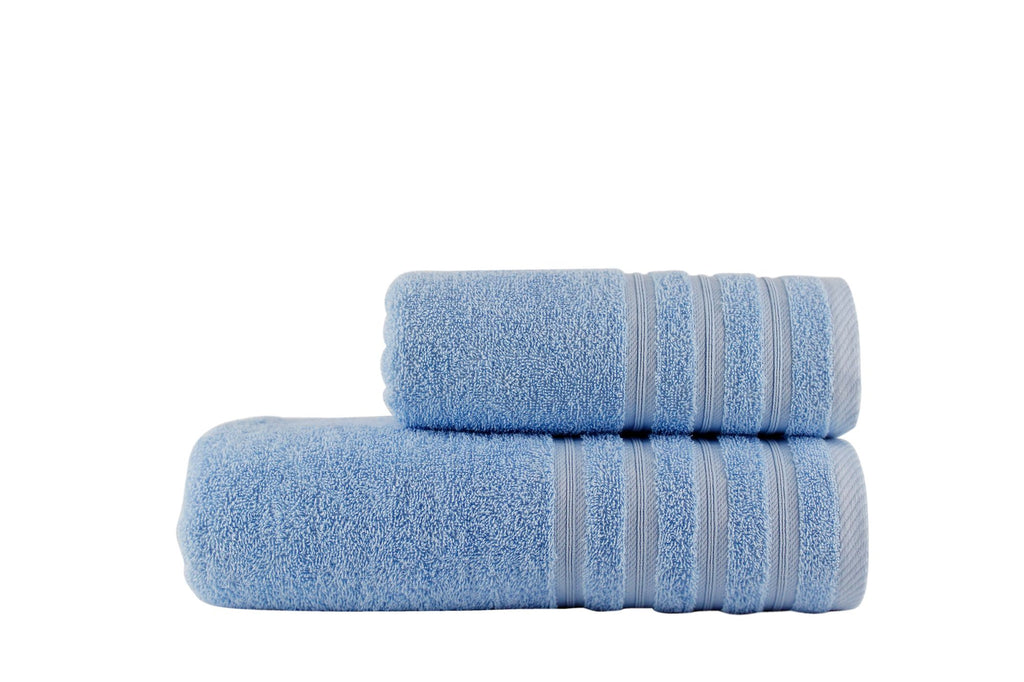 Frottier Handtuch Set Viva 2 tlg. 50x100 und 70x140cm hellblau
