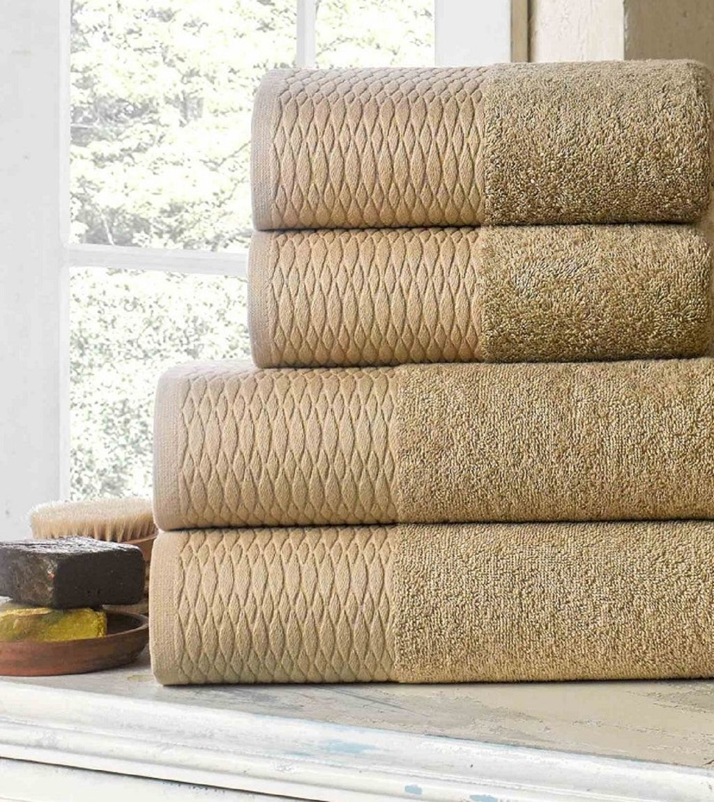 Frottier Handtuch Set Moda 2 tlg. 50x100 und 70x140cm beige
