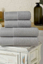 Frottier Handtuch Set Moda 2 tlg. 50x100 und 70x140cm silber