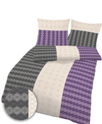 Fein Biber Bettwäsche anthrazit violett 155 x 220 cm Übergröße