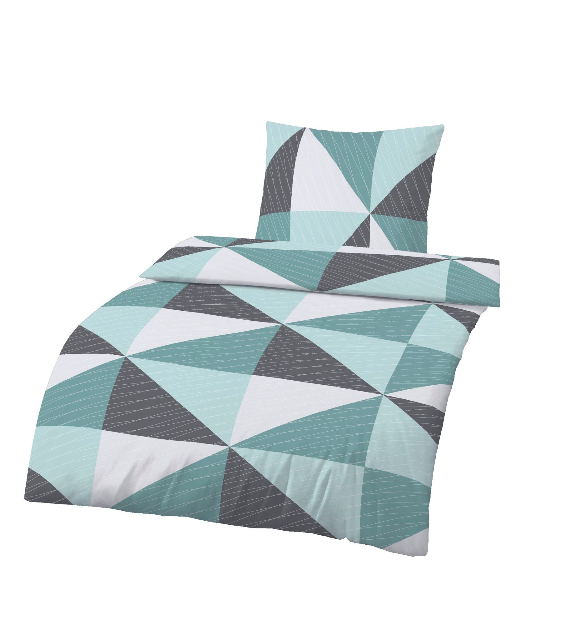 Fein Biber Bettwäsche Dreiecke mint 155 x 220 cm Übergröße