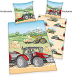 Trecker Bettwäsche Set Traktor 2 tlg 135 x 200 cm (80x80 cm)