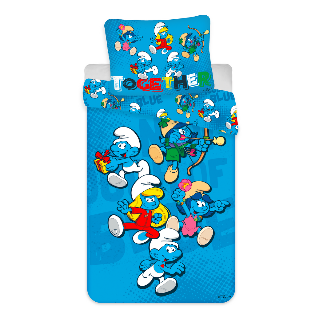 Die Schlümpfe - The Smurfs  Bettwäsche, 80 x 80 cm + 135 x 200 cm