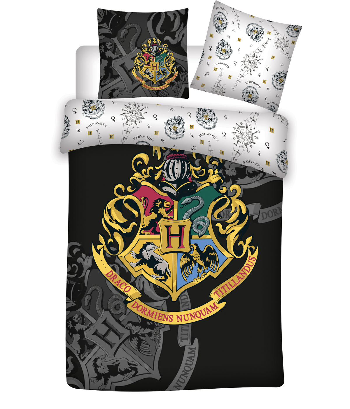 Parure de lit réversible Harry Potter 80 x 80 cm + 135 x 200 cm 100% coton