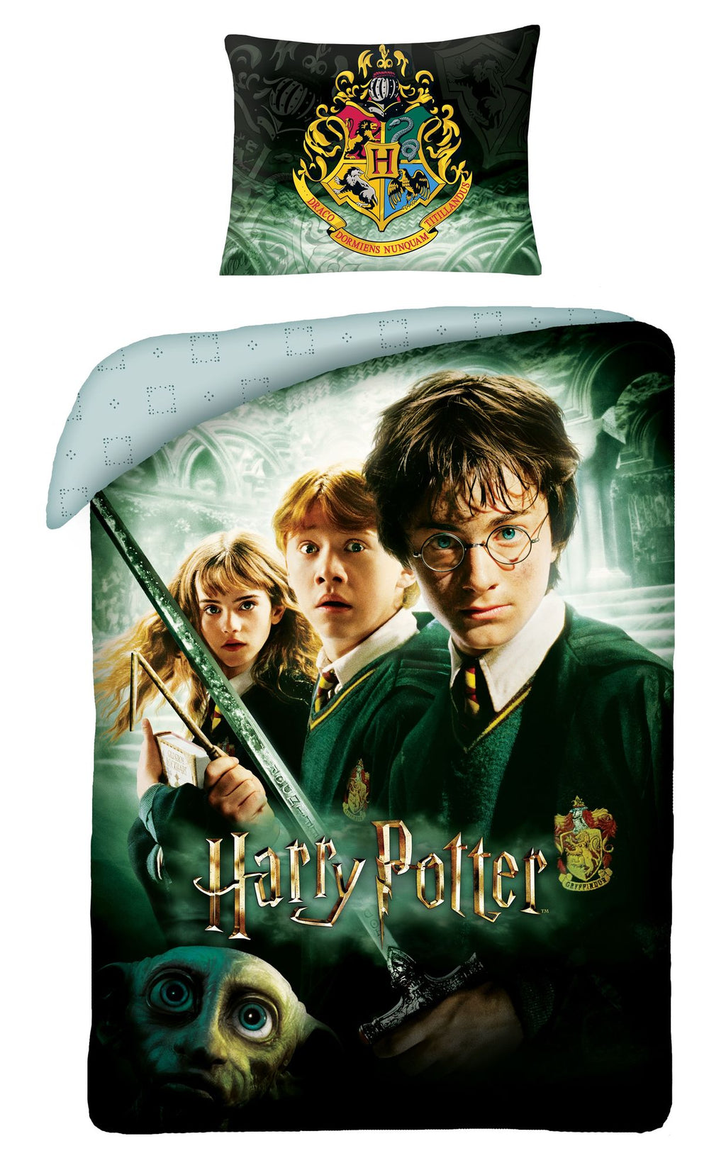 Harry Potter Wende Bettwäsche Hogwarts Wappen 2tlg 135 x 200 cm 80 x 80 cm