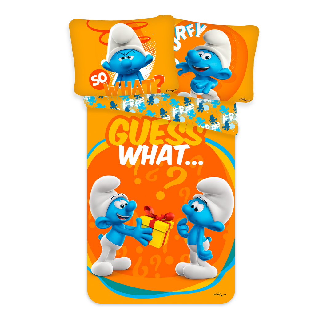 Die Schlümpfe - The Smurfs  Baby Bettwäsche, 40 x 60 cm + 100 x 135 cm