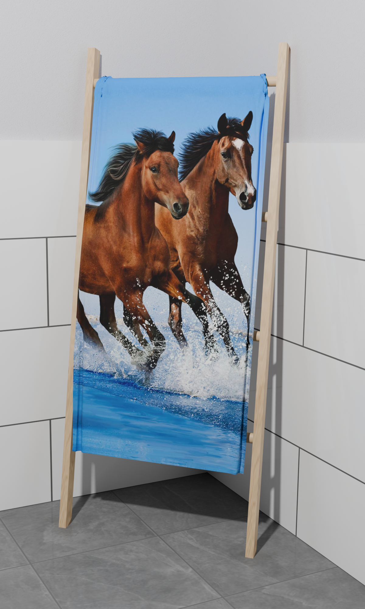 Pferde Duschtuch Badetuch Handtuch Strandtuch 70 x 140cm
