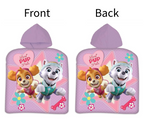 Paw Patrol Kinder Poncho Kapuze Girls 50x100cm / 100% Baumwolle mit Beschriftung "Front" und "Back"