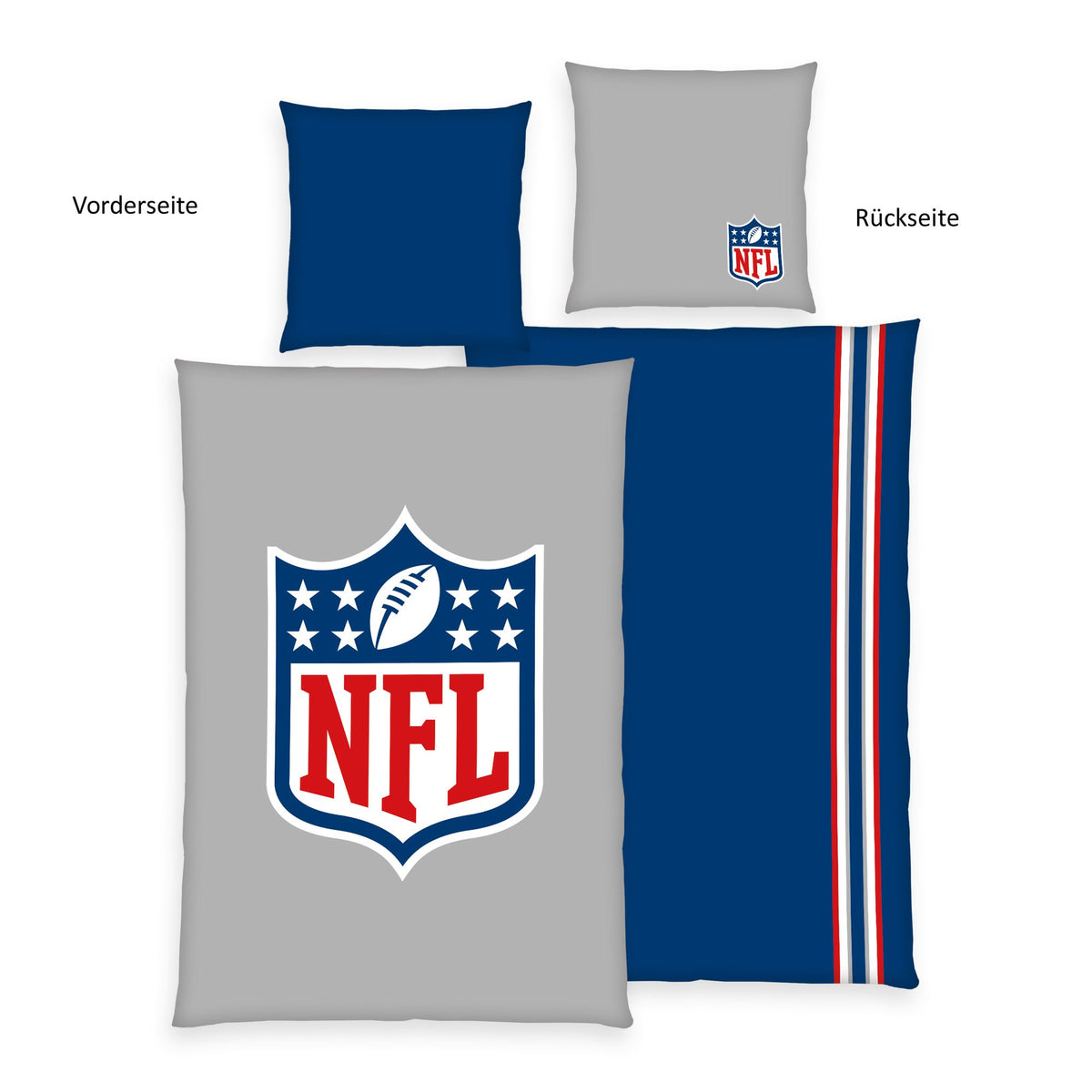 Parure de lit NFL comprenant une taie d'oreiller 80 x 80 cm et une housse de couette 135 x 200 cm
