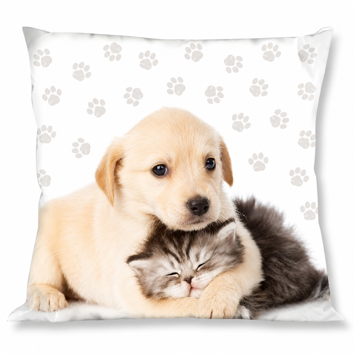 Kissen Kuschelkissen Dekokissen mit Hund und Katze 40 x 40 cm