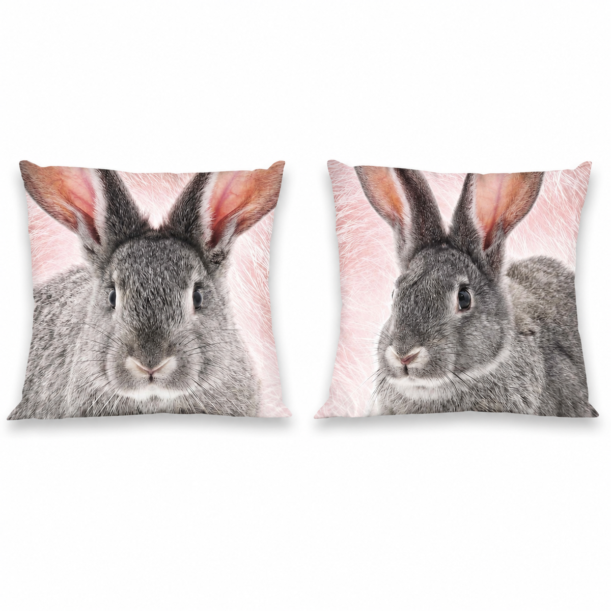 Freigestellte Produktansicht vom Kissen Kuschelkissen Dekokissen mit Hase Kaninchen 40 x 40 cm