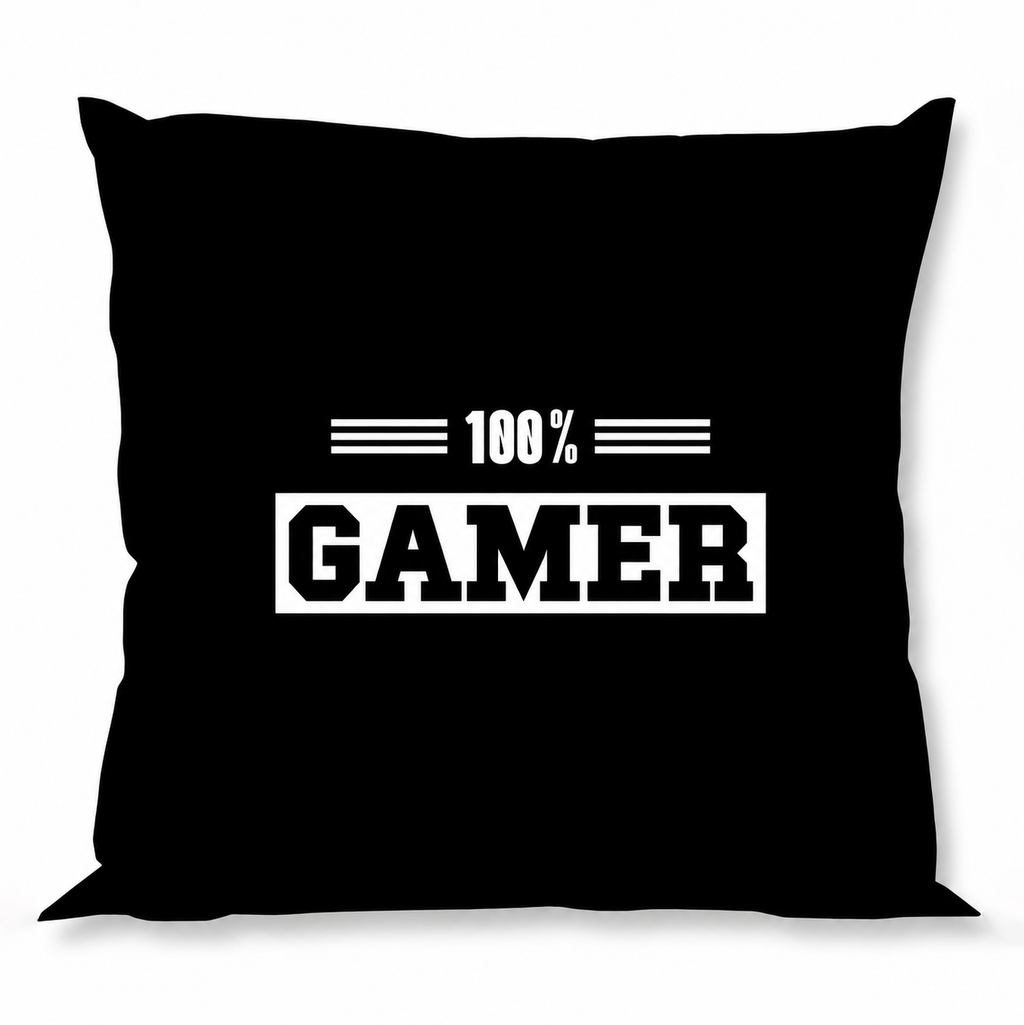 Freigestellte Produktansicht von der Rückseite vom Kissen Kuschelkissen Dekokissen Gamer 40 x 40 cm