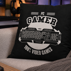 Ambiente Aufnahme von der Vorderseite vom Kissen Kuschelkissen Dekokissen Gamer 40 x 40 cm auf einer Couch
