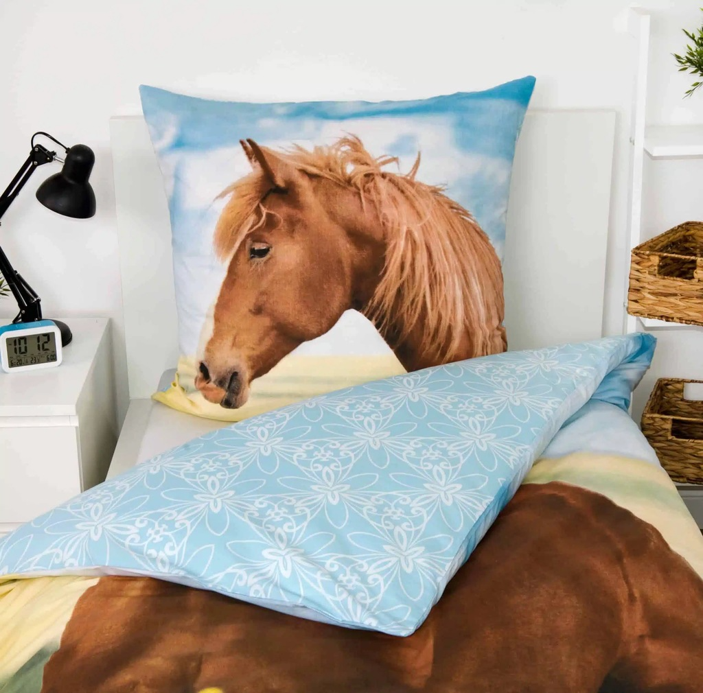 Herding Flanell Bettwäsche mit Pferd 135 x 200 cm 80 x 80 cm 100% Baumwolle