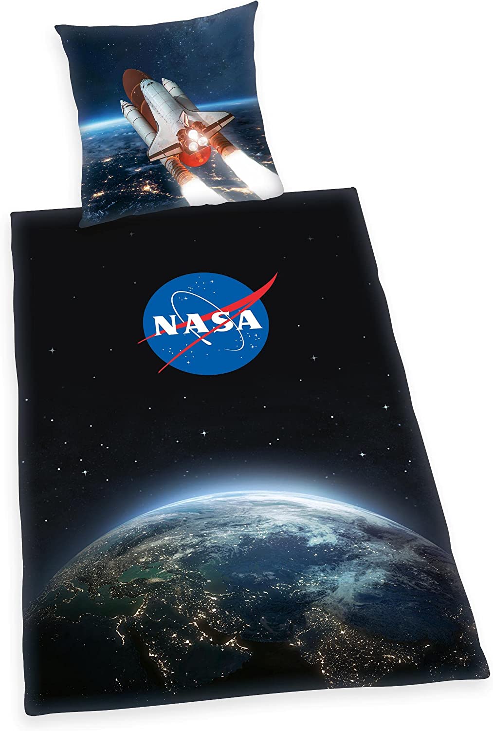 NASA Wende Bettwäsche Set 2tlg 135 x 200 cm 80 x 80 cm