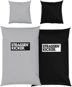 Strassenkicker Bettwäsche Set Fußball 135 x 200cm 100% Baumwolle