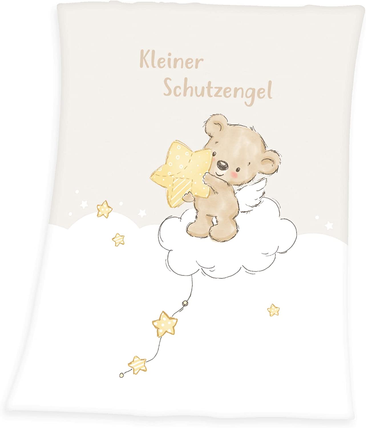 Kleiner Schutzengel Microfaser Flauschdecke  75  x 100 cm