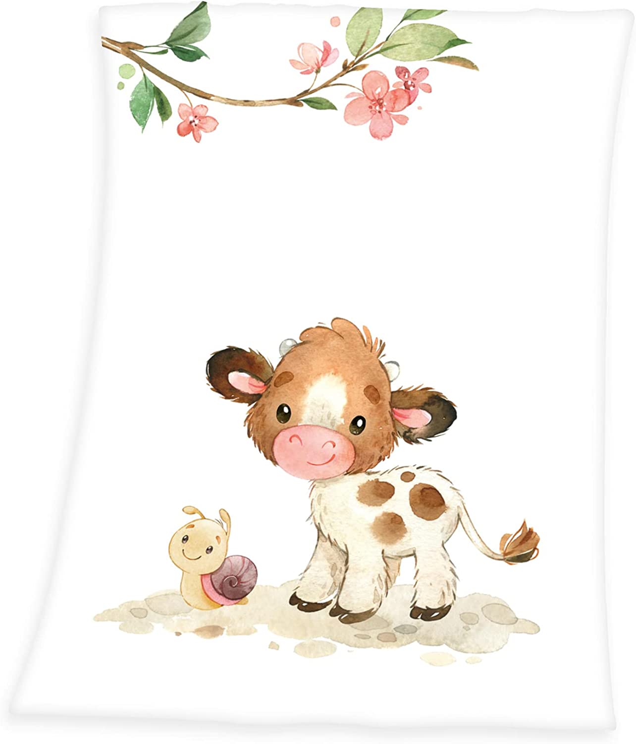 Süßes Kälbchen Soft-Peach Flauschdecke  75  x 100 cm