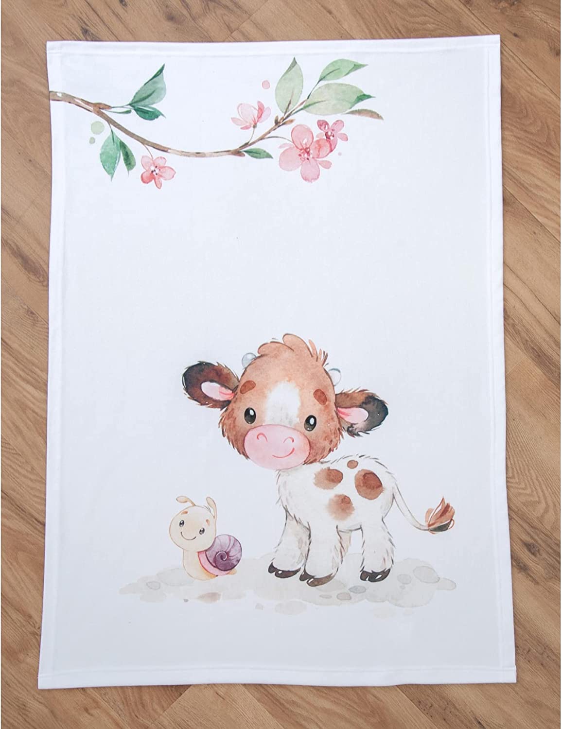 Süßes Kälbchen Soft-Peach Flauschdecke  75  x 100 cm