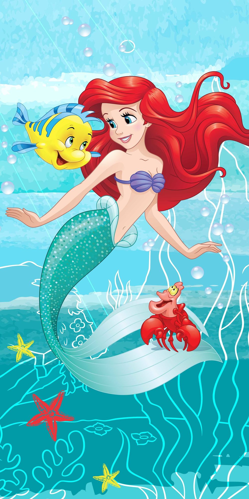 Disney Ariel Shower Towel Bath Towel Beach Towel 70 x 140cm