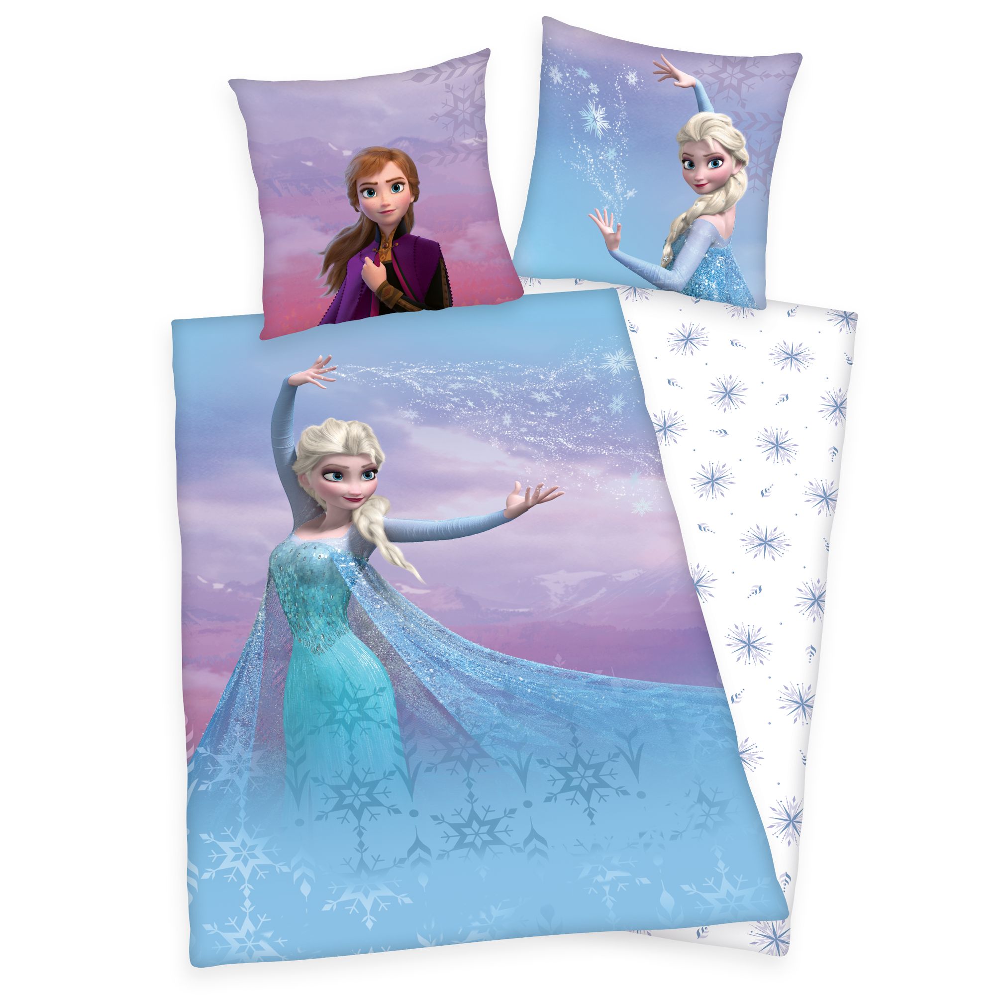 Disney Eiskönigin Elsa Wende Bettwäsche Set 80x80 cm 135x200 cm