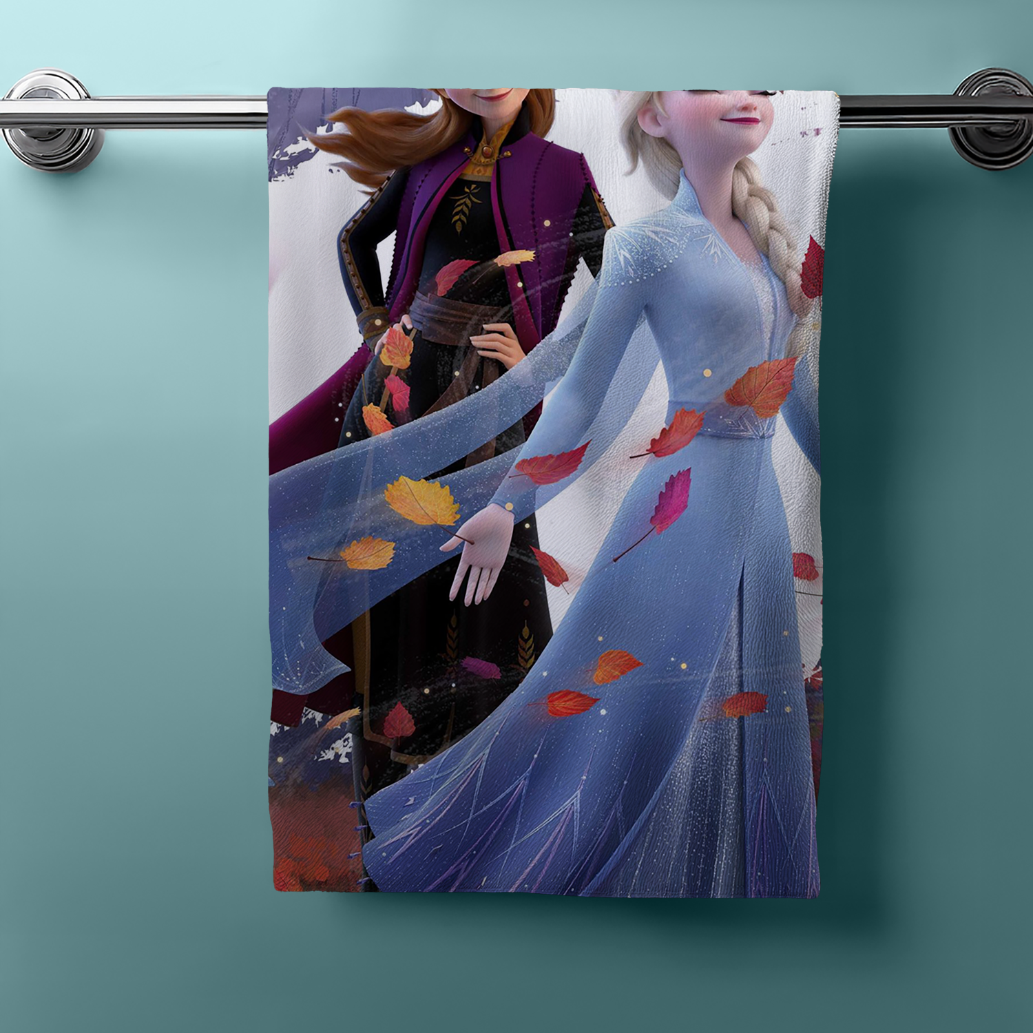 Anna Elsa Frozen Leaves Duschtuch Badetuch Handtuch 70 x 140cm