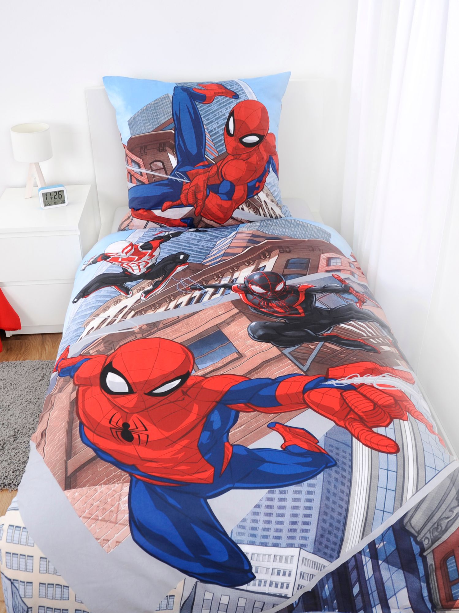 Spiderman Bettwäsche Set 80 x 80 cm + 135 x 200 cm 100% Baumwolle