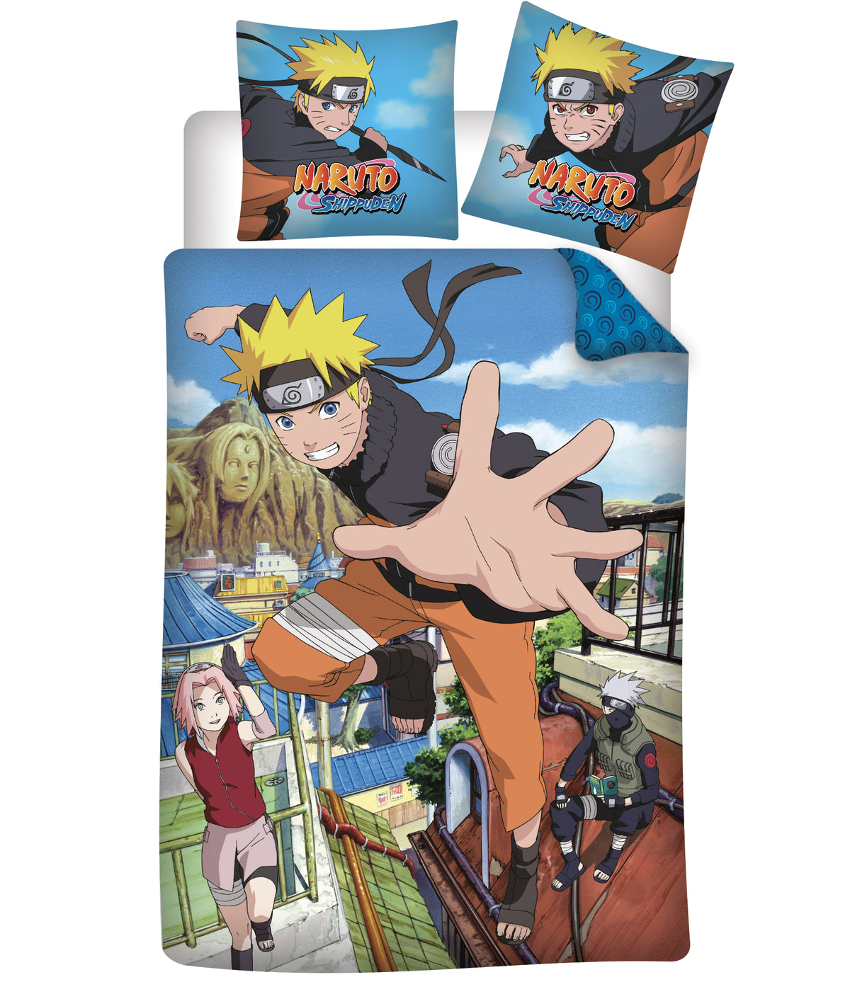 Parure de lit réversible Naruto Shippuden 135 x 200 cm 100% Coton