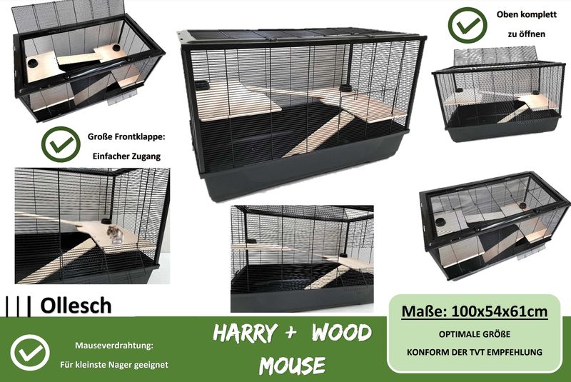 Mega Hamsterkäfig Mäusekäfig Nagerkäfig 100 x 54 x 61 cm mit Zubehör