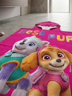 Nahaufnahme vom Paw Patrol Girls Badeponcho mit Kapuze 50x100 cm, 100% Baumwolle