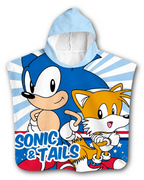 Sonic The Hedgehog Badeponcho Kinder Poncho mit Kapuze 50 x 100cm