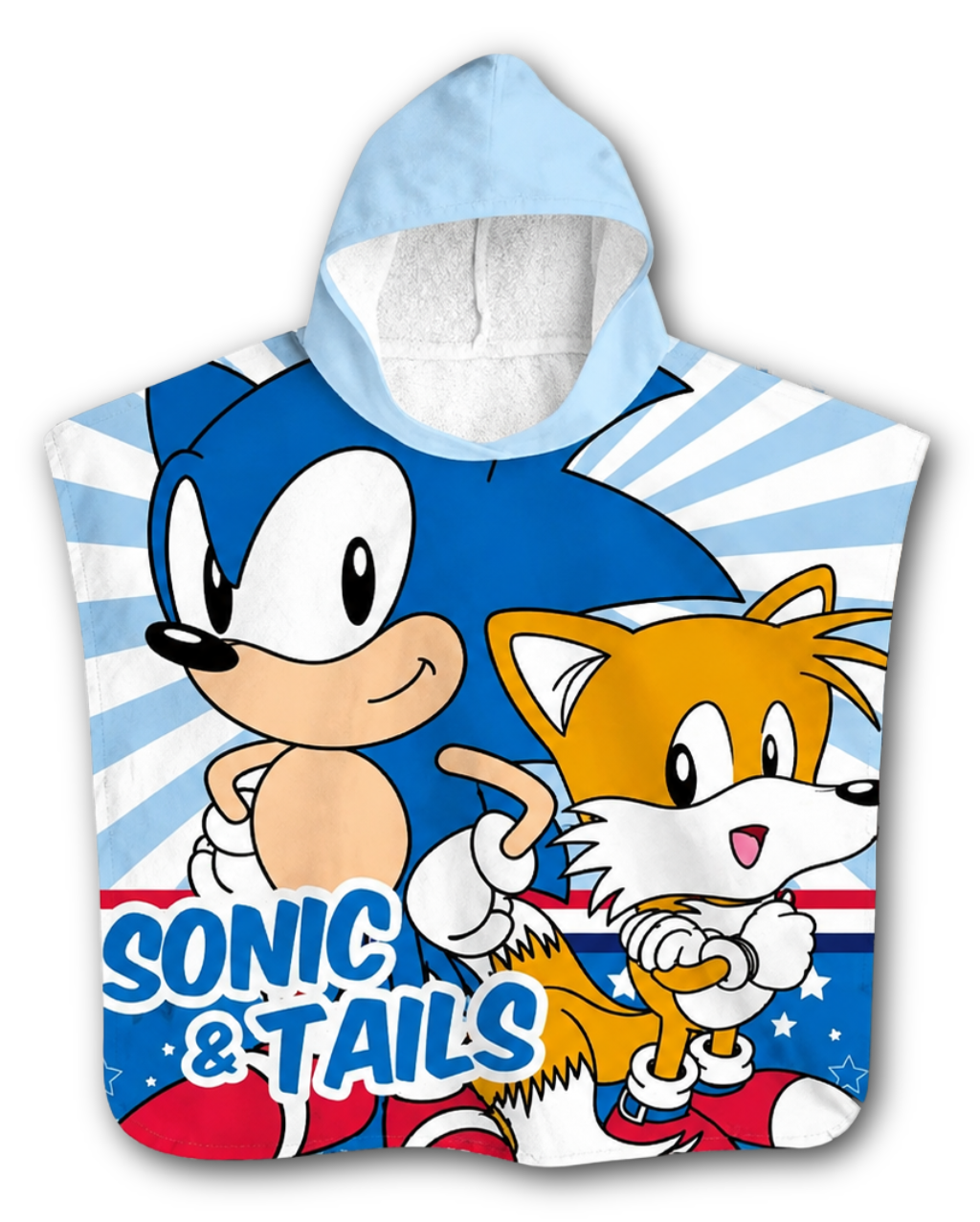 Sonic The Hedgehog Badeponcho Kinder Poncho mit Kapuze 50 x 100cm