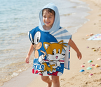 Sonic The Hedgehog Badeponcho Kinder Poncho mit Kapuze 50 x 100cm