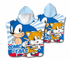 Sonic The Hedgehog Badeponcho Kinder Poncho mit Kapuze 50 x 100cm