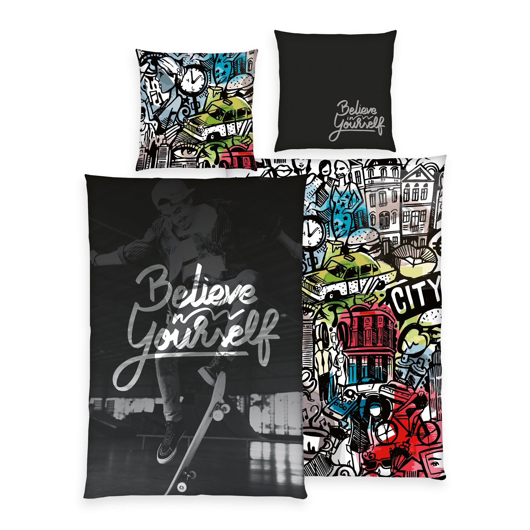 Skater Bettwäsche Set 2tlg. 135x200 cm 100% Microfaser