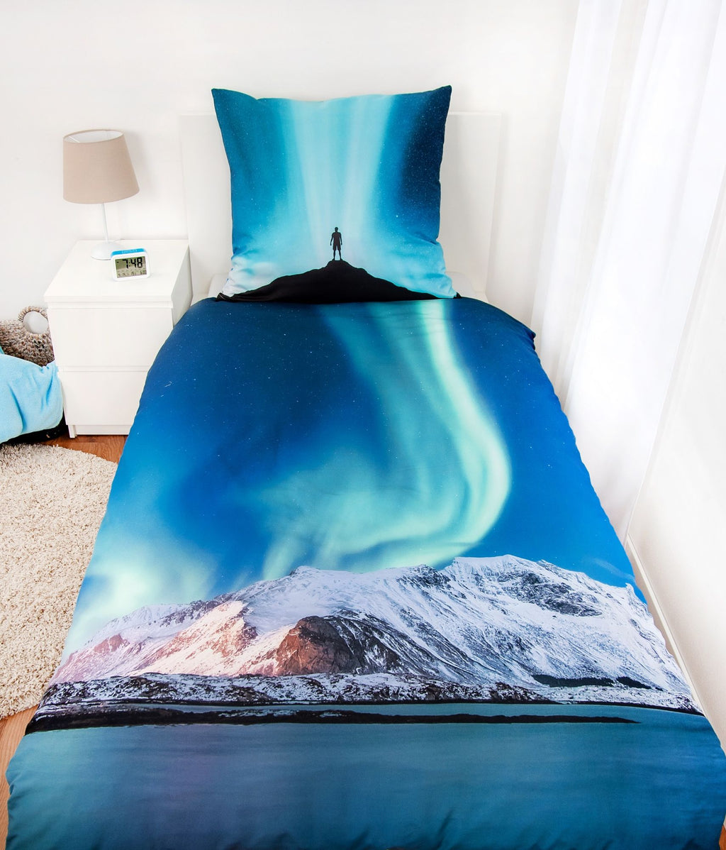 Polarlichter Bettwäsche Set 2tlg. 135x200 cm 100% Microfaser