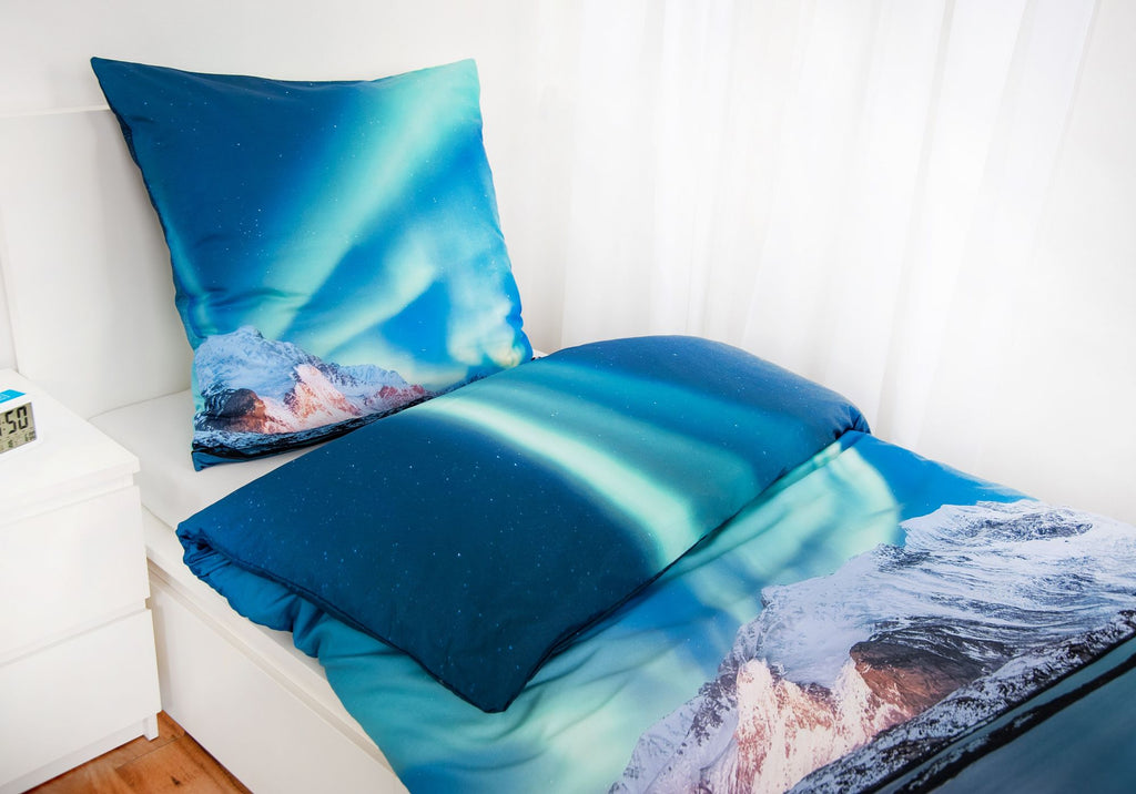 Polarlichter Bettwäsche Set 2tlg. 135x200 cm 100% Microfaser