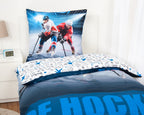 Ice hockey bedding set, 2 pieces, 135x200 cm, 100% microfiber