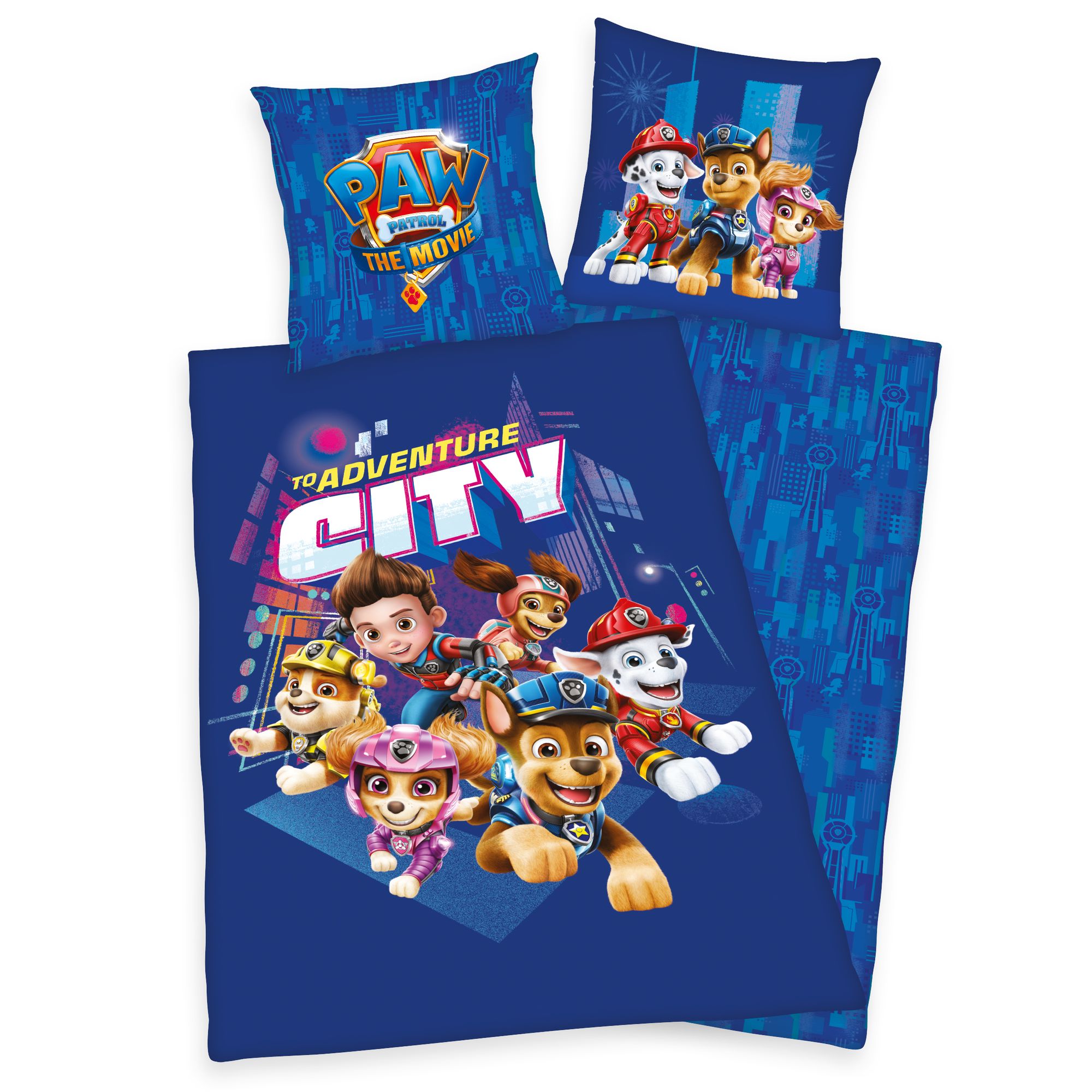 Paw Patrol City bed linen set 2 pieces. 135 x 200 cm 80 x 80 cm 