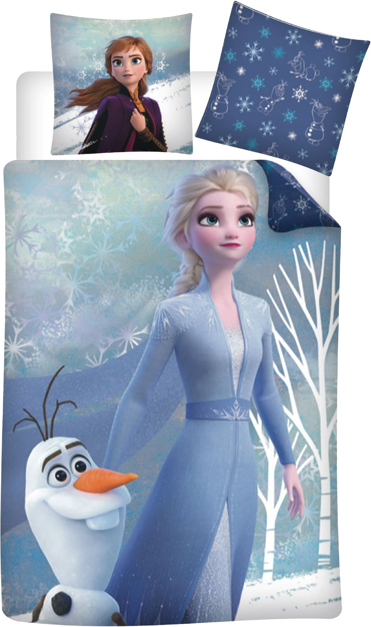 Disney Eiskönigin Elsa Anna Olaf Flanell Bettwäsche Set 135x200 cm