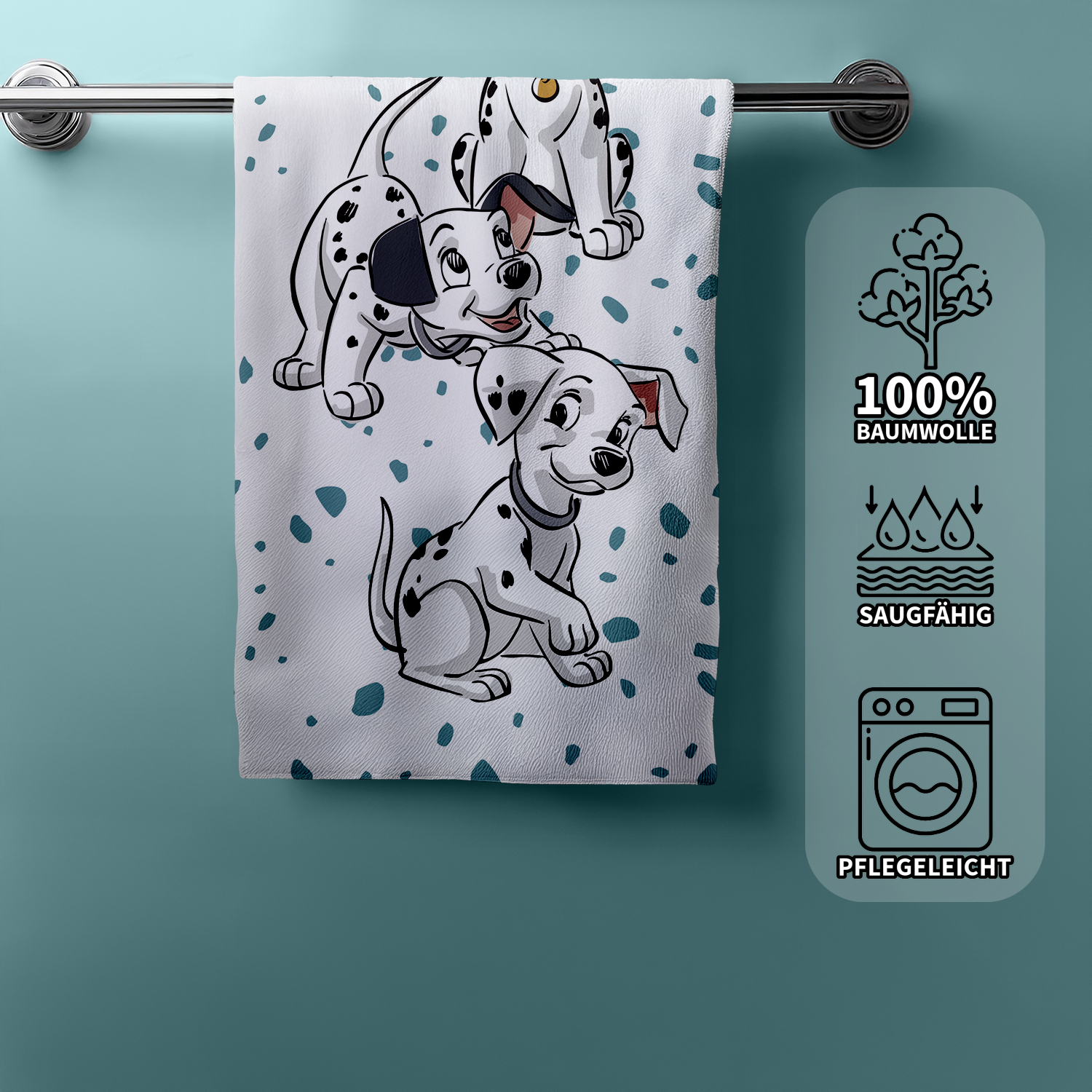 Disney 101 Dalmatiner Lucky Duschtuch Strandtuch Badetuch  70 x 140 cm