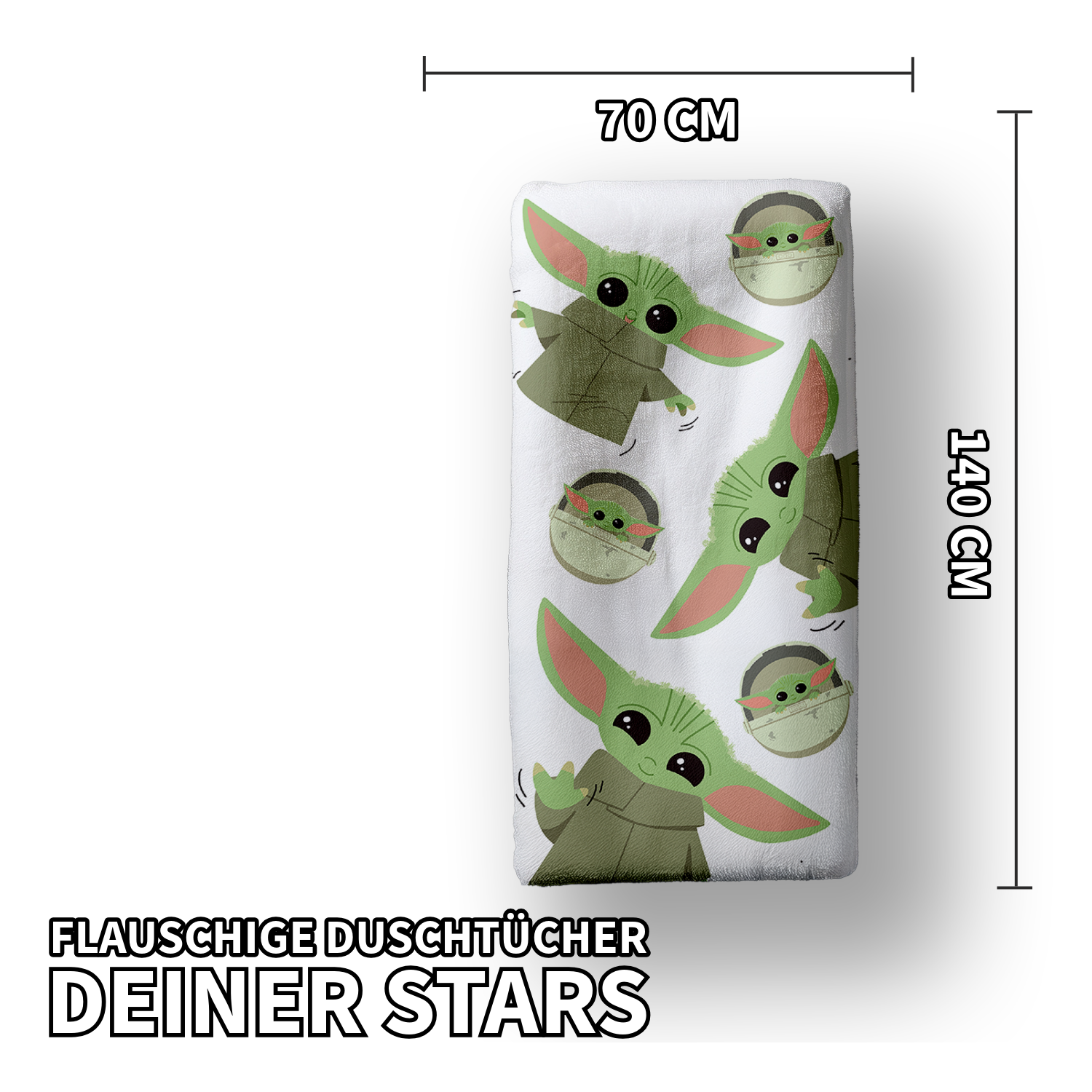 Star Wars Mandalorian Baby Yoda Duschtuch Badetuch  70 x 140 cm