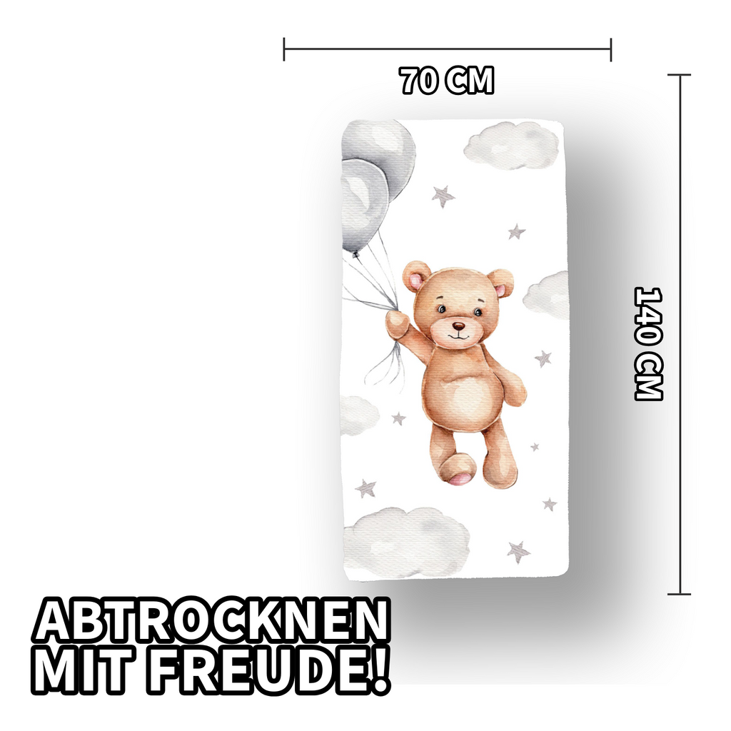 Duschtuch Strandtuch Badetuch Teddy mit Ballon 70 x 140 cm