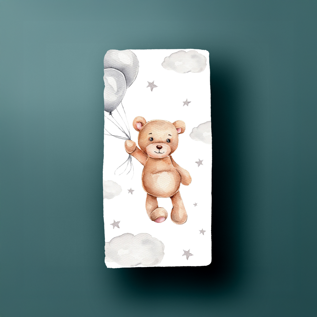 Duschtuch Strandtuch Badetuch Teddy mit Ballon 70 x 140 cm