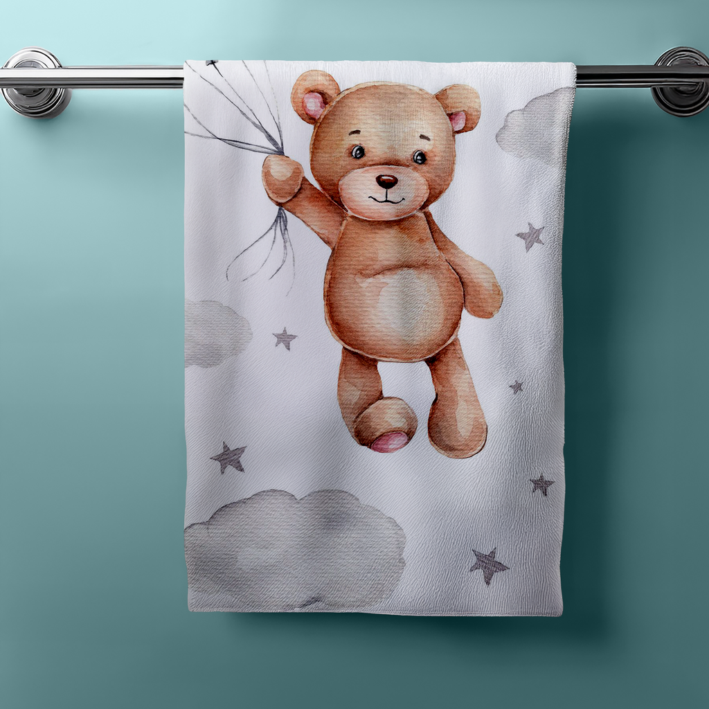 Duschtuch Strandtuch Badetuch Teddy mit Ballon 70 x 140 cm