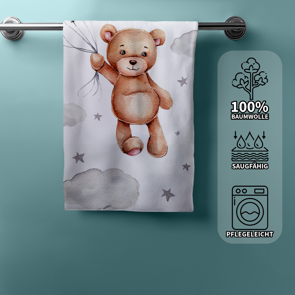 Duschtuch Strandtuch Badetuch Teddy mit Ballon 70 x 140 cm