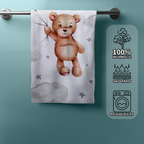 Duschtuch Strandtuch Badetuch Teddy mit Ballon 70 x 140 cm