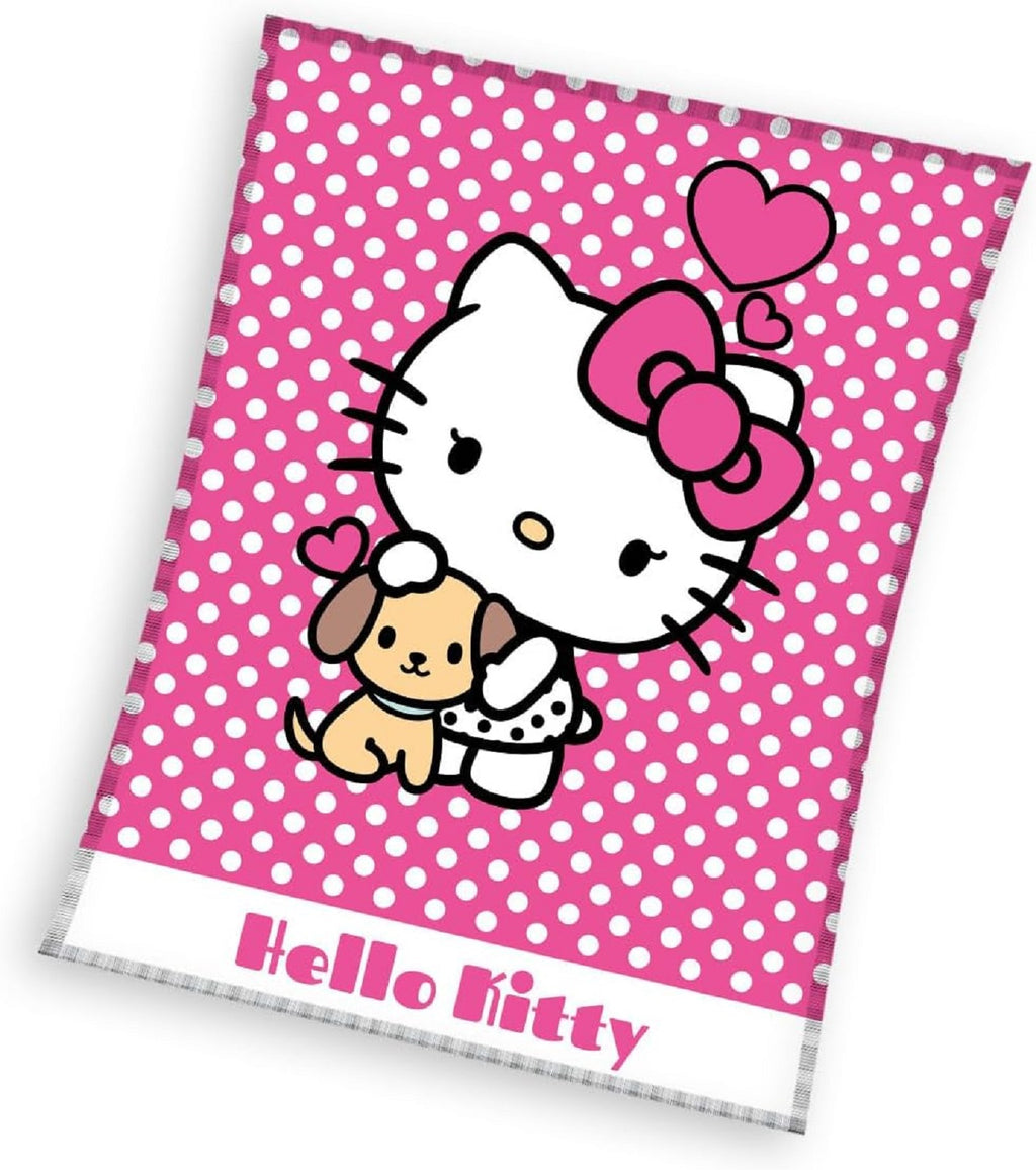 Hello Kitty Flauschdecke Schmusedecke Kuscheldecke 130 x 170 cm