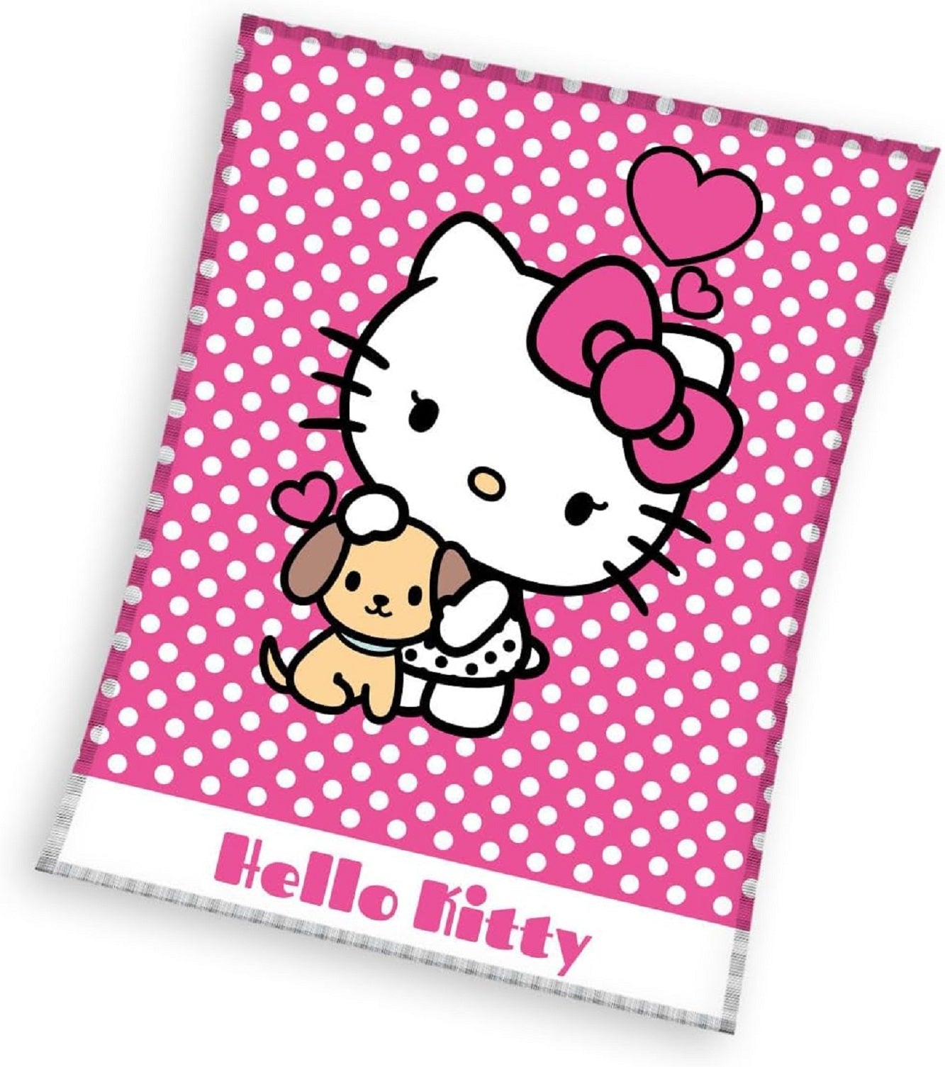 Hello Kitty Flauschdecke Schmusedecke Kuscheldecke 130 x 170 cm